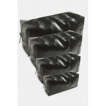 4 Adet El Tutmalı Makyaj Çantası