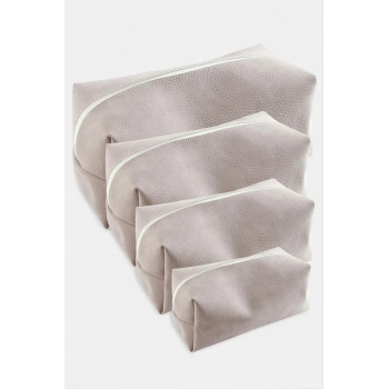 4 Adet El Tutmalı Makyaj Çantası - KZM -