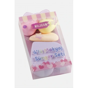 4 Adet Kalp Makyaj Süngeri