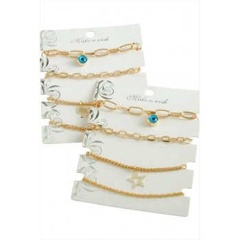 4 Adet Nazar Trend Zincir Bileklik