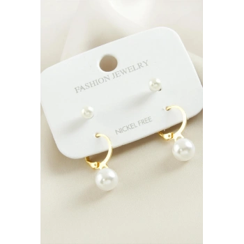 4 Adet Sallantılı İnci Küpe