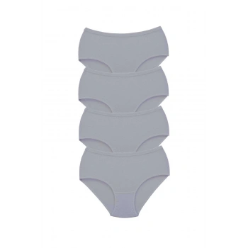 4 Adet Tutku Kadın Yüksek Bel Bato Kalın Lastik Külot Gri