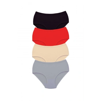 4 Adet Tutku Kadın Yüksek Bel Bato Kalın Lastik Külot S11