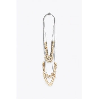 4LÜ METAL PLAKA KOLYE - Altın