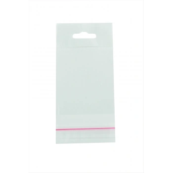 5*20 Yapışkanlı 1000 Adet Askılı Şeffaf Poşet