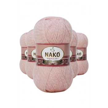 5 Adet Angora Lüks El Örgü İpi Powder 21356