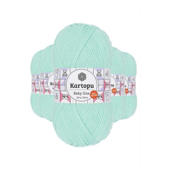 5 Adet Baby One Tüylenmeyen El Örgü İpi Yünü Açık Yeşil K507