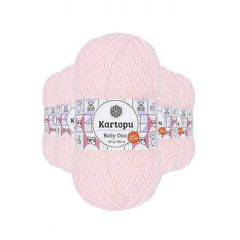 5 Adet Baby One Tüylenmeyen El Örgü İpi Yünü Bebe Pembe K255