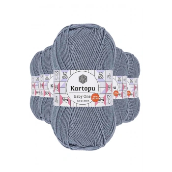 5 Adet Baby One Tüylenmeyen El Örgü İpi Yünü Jeans Mavi K571