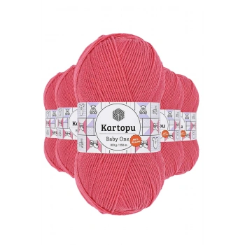 5 Adet Baby One Tüylenmeyen El Örgü İpi Yünü Pembe K254
