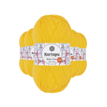5 Adet Baby One Tüylenmeyen El Örgü İpi Yünü Sarı K154