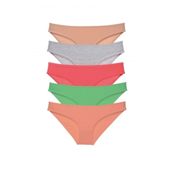 5 adet Eko Set Likralı Kadın Slip Külot Soft Renkler