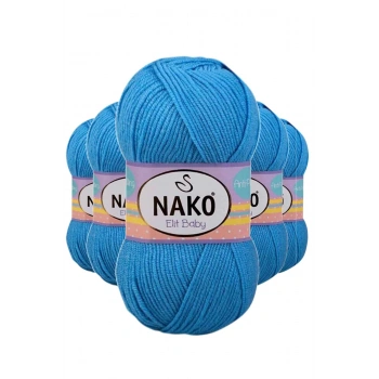 5 Adet Elite Baby El Örgü İpi Tüylenmeyen Bebek Yünü Alaska Mavisi 10119