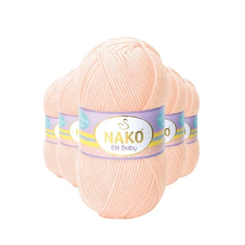 5 Adet Elite Baby El Örgü İpi Tüylenmeyen Bebek Yünü Soft Şeftali 3701