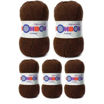 5 Adet Festival Simli Örgü İpi Yünü Renk No:219