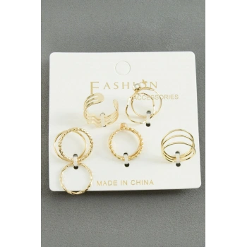 5 Adet Karışık Lüks Eklem Yüzük