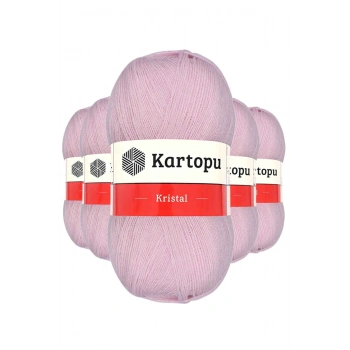 5 Adet Kristal Çift Katlı El Örgü Lif İpi Açık Pembe K699