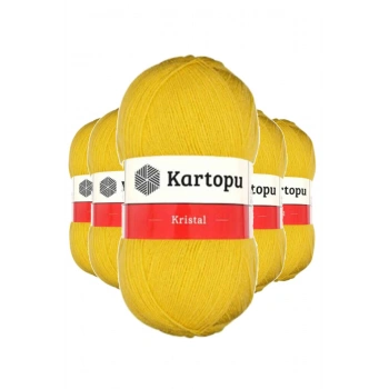 5 Adet Kristal Çift Katlı El Örgü Lif İpi Sarı K301