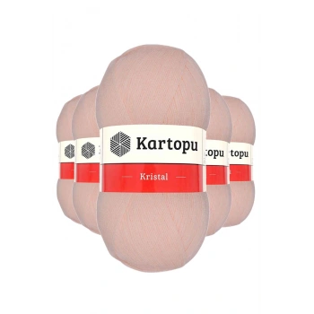 5 Adet Kristal Çift Katlı El Örgü Lif İpi Somon K223