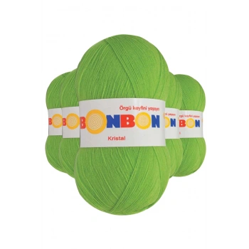 5 Adet Kristal El Örgü Lif İpi Açık Yeşil 98204