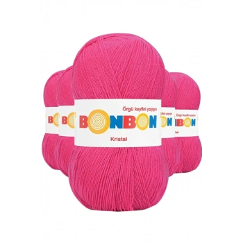 5 Adet Kristal El Örgü Lif İpi Koyu Pembe 98403 - bonbon mudanis