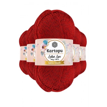 5 Adet Lotus Lux Bikini Büstiyer Bluz Simli Örgü İpi K165 Kırmızı