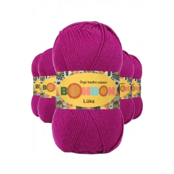 5 Adet Lüks Patik İpi Yünü Fuşya 98403 - bonbon mudanis