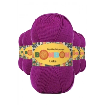 5 Adet Lüks Patik İpi Yünü Koyu Fuşya 98677