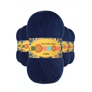 5 Adet Lüks Patik İpi Yünü Lacivert 98244 - bonbon mudanis