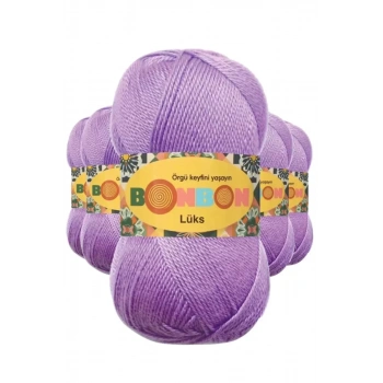 5 Adet Lüks Patik İpi Yünü Lila 98275 - bonbon mudanis