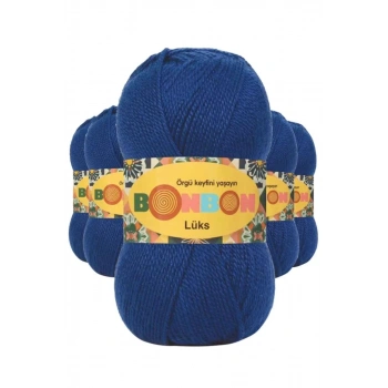 5 Adet Lüks Patik İpi Yünü Saks Mavi 98488 - bonbon mudanis