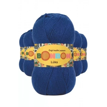 5 Adet Lüks Patik İpi Yünü Saks Mavi 98488 - bonbon mudanis