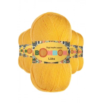 5 Adet Lüks Patik İpi Yünü Sarı 98289 - bonbon mudanis