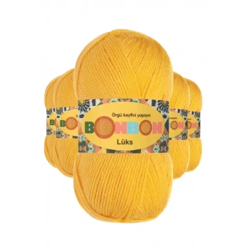 5 Adet Lüks Patik İpi Yünü Sarı 98289 - bonbon mudanis