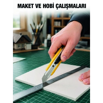 5 Adet Metal Falçata Seti Ergonomik Saplı Çelik Maket Bıçağı Koli Ambalaj Pvc Kesici
