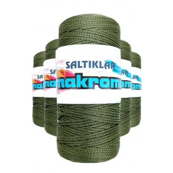 5 Adet Polyester Makrome İpi 2860 Haki Yeşil 100 gr