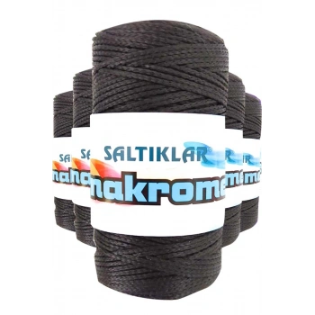 5 Adet Polyester Makrome İpi SYH Siyah 100 gr