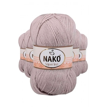 5 Adet Süper İnci El Örgü İpi 100 gr Pembeli Gri 3079