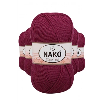 5 Adet Süper İnci El Örgü İpi 100 gr Vişne Çürüğü 2187