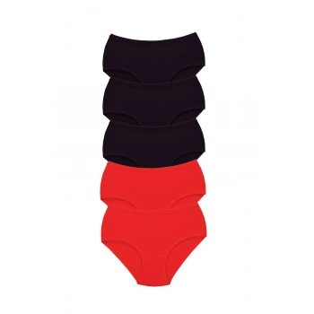 5 Adet Tutku Kadın Yüksek Bel Bato Kalın Lastik Külot S2