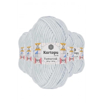 5 Adet Yumurcak Kadife El Örgü İpi Açık Gri K919