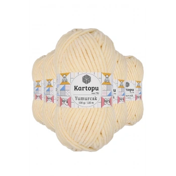 5 Adet Yumurcak Kadife El Örgü İpi Koyu Krem K349