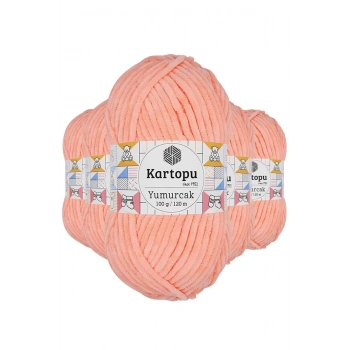 5 Adet Yumurcak Kadife El Örgü İpi Somon K218