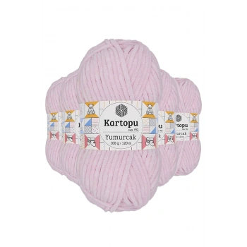 5 Adet Yumurcak Kadife El Örgü İpi Toz Pembe K1562