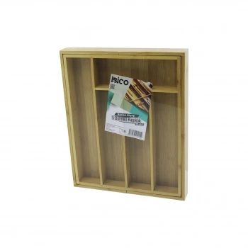 5 BÖLMELİ AHŞAP BAMBU KAŞIKLIK  30X34CM (4887)