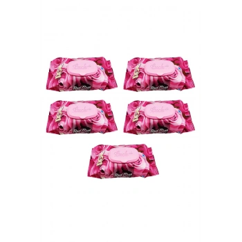 5 Paket Red Rose Islak Havlu Mendil 90 Adet Kapaklı Gül Kokulu