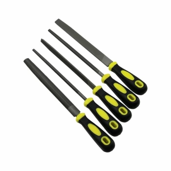 5 PARÇA  8&#39;&#39; ÇELİK EĞE SETİ BALIK SIRTI - ÜÇGEN - KARE - YUVARLAK - DÜZ GENİŞ (4887)