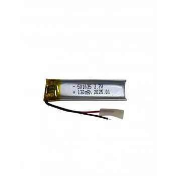 501035 3.7V 130mAh Li-Polymer Pil (Devreli/1.5A)