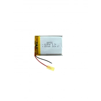 523040 3.7V 600 MAh Li-Polymer Pil Devreli/1.5A