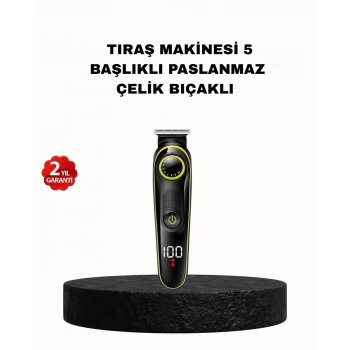 5’i 1 Arada Erkek Bakım Seti Şarjlı Suya Dayanıklı Çok Fonksiyonlu